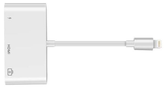 Coteetci Adaptér 3v1 Lightning na HDMI, USB-A a Lightning - zánovné